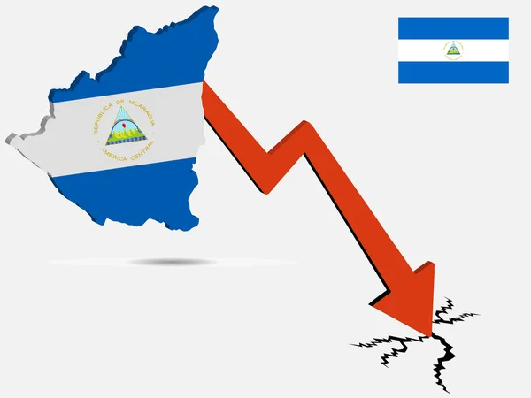Nicarágua crise econômica vetor ilustração Eps 10 —  Vetores de Stock
