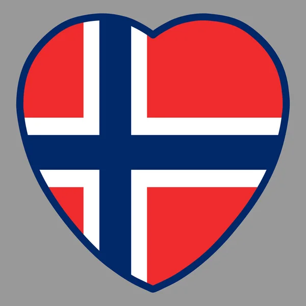 Norway Flag In Heart Shape Vector illustration Eps 10 — Stock Vector