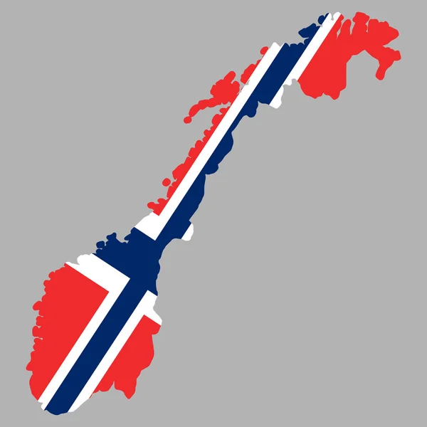 Norge Karta Flagga Vektor illustration Eps 10 — Stock vektor