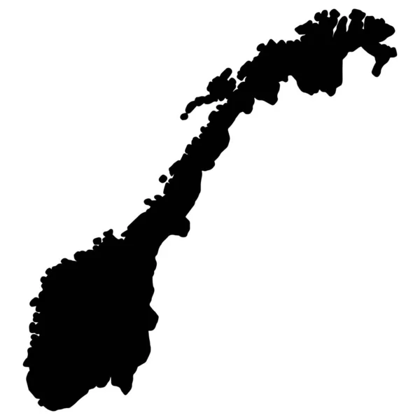 Noruega Mapa Silueta Vector ilustración Eps 10 — Archivo Imágenes Vectoriales