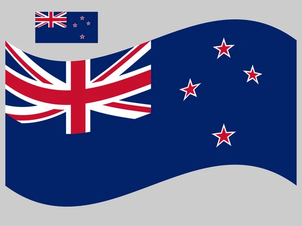 Vague Nouvelle-Zélande Drapeau Illustration vectorielle Eps 10 — Image vectorielle
