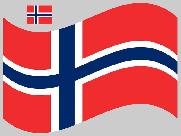 Wave Noorwegen Vlag Vector illustratie Eps 10 — Stockvector