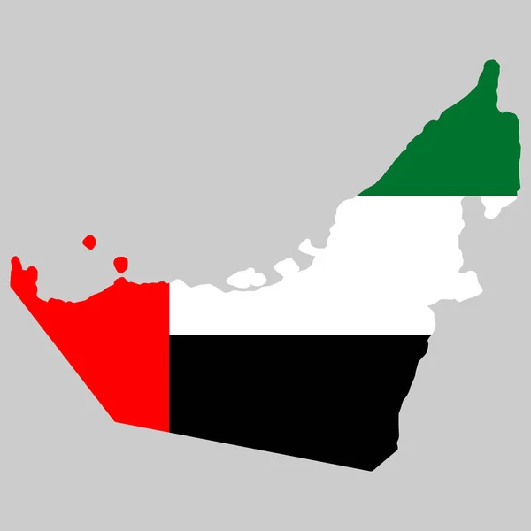 Emirati Arabi Uniti EAU Mappa Bandiera Vettoriale Eps 10 — Vettoriale Stock