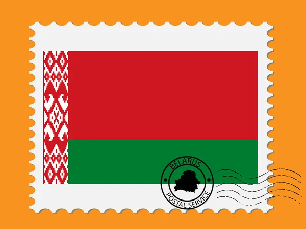 Běloruská vlajka Poštovní známka Vektorové ilustrace Eps 10 — Stockový vektor