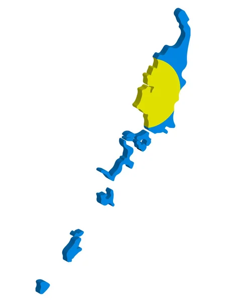 Σημαία Palau Χάρτης Διάνυσμα 3d εικόνα Eps 10 — Διανυσματικό Αρχείο