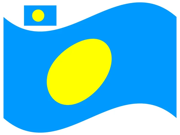 Wave Palau Flag Vector illustration Eps 10 — ストックベクタ