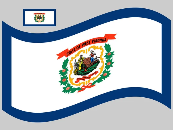 Vague Virginie Occidentale Illustration vectorielle du drapeau Eps 10 — Image vectorielle