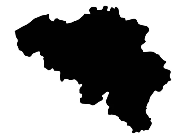 Belgio Mappa Silhouette Illustrazione vettoriale Eps 10 — Vettoriale Stock