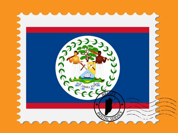 Belize Bandeira Postage Stamp Vector ilustração Eps 10 —  Vetores de Stock