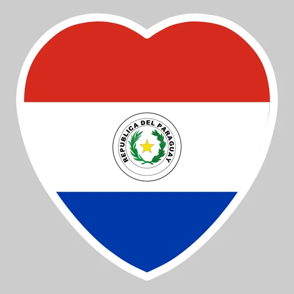 Paraguay zászló szív alakú vektor illusztráció Eps 10 — Stock Vector