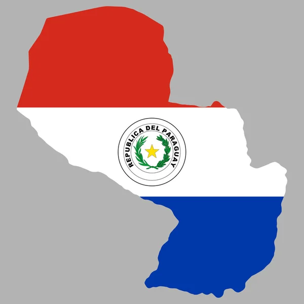 パラグアイ地図旗ベクトル図Eps 10 — ストックベクタ