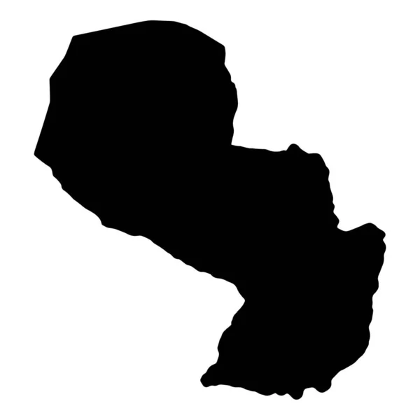 Paraguay Mappa Silhouette Illustrazione vettoriale Eps 10 — Vettoriale Stock