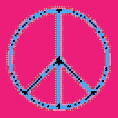 Yarı Tonlu Barış Sembol Vektörü İllüstrasyon Eps 10