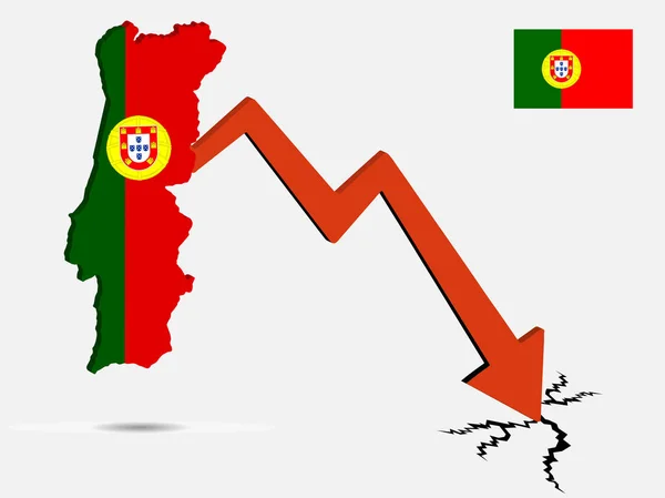 Portekiz ekonomik kriz vektör illüstrasyonu Eps 10 — Stok Vektör