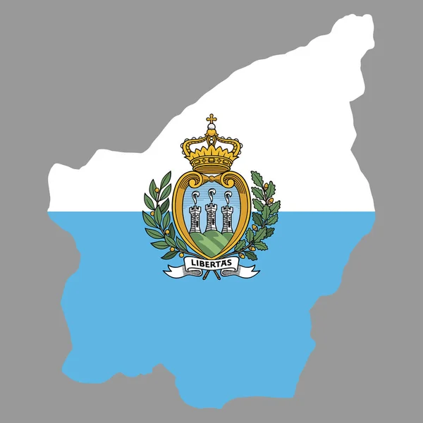 San Marino Mapa Bandeira Vector — Vetor de Stock