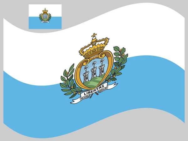 Wave San Marino vlag Vector — Stockvector