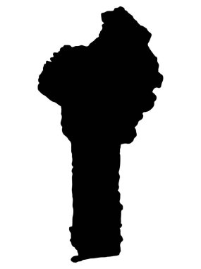 Benin Haritası Siluet Vektör illüstrasyonu Eps 10