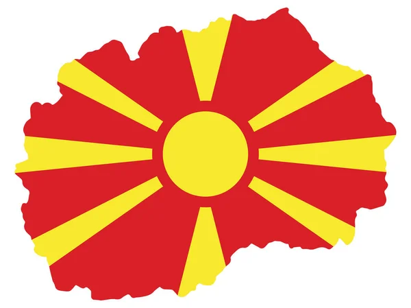 Nord-Mazedonien Karte Flaggenvektor — Stockvektor