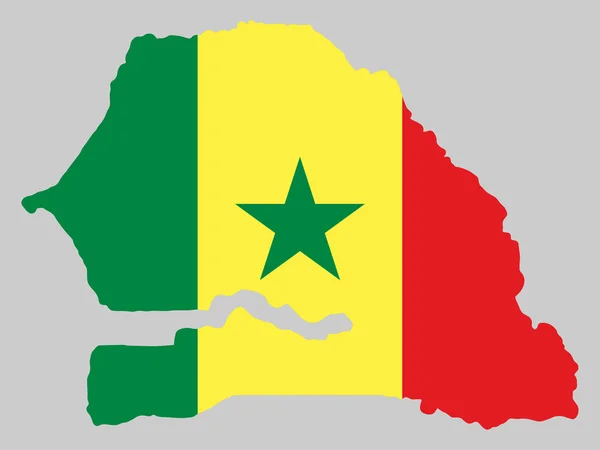 Senegal Kaart vlag Vector illustratie Eps 10 — Stockvector