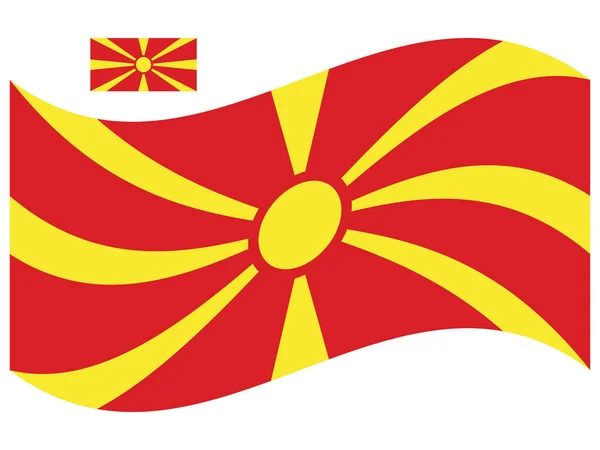 挥动北马其顿国旗矢量 — 图库矢量图片