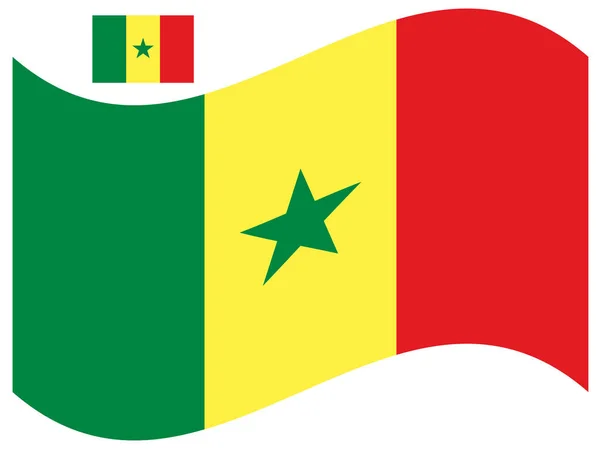 Wave Senegal Flag Vector illustration Eps 10 — стоковий вектор