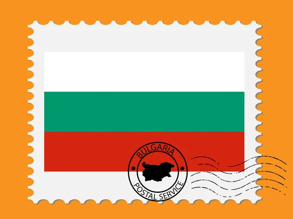 保加利亚国旗，附有邮资印花矢量图解Eps 10 — 图库矢量图片