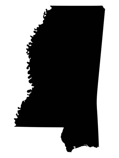 Vektortérkép Silhouette of the United States State Mississippi — Stock Vector