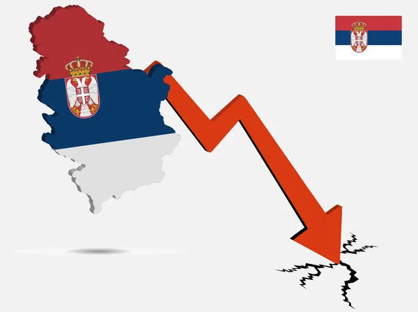 Sérvia crise económica vetor ilustração Eps 10 — Vetor de Stock