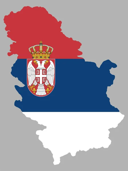 Sérvia mapa bandeira vetor ilustração Eps 10 — Vetor de Stock