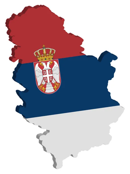 Serbia mapa wektor flagi 3d ilustracja Eps 10 — Wektor stockowy