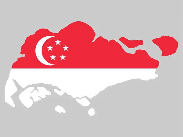 Singapore map flag vector illustration Eps 10 — Stock Vector