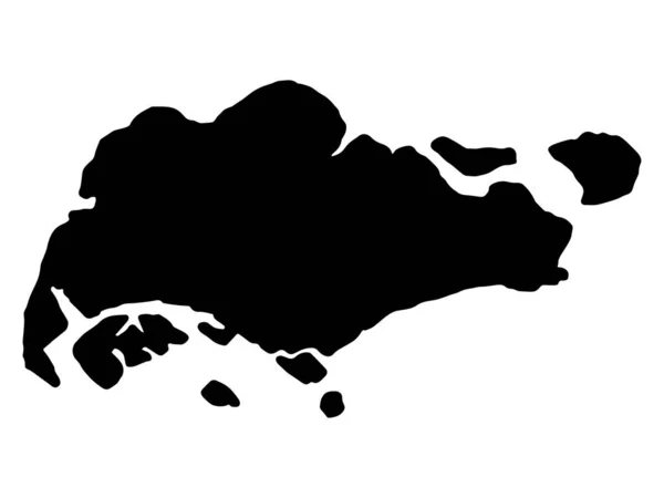 Singapour Carte Illustration vectorielle Silhouette Noire Eps 10 — Image vectorielle