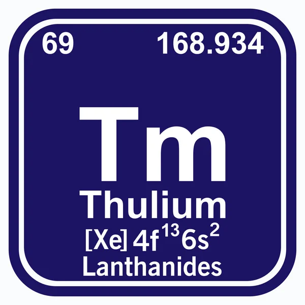 Thulium Tavola periodica degli elementi Illustrazione vettoriale punti 10 — Vettoriale Stock