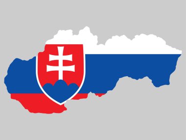 Slovakya Haritası Vektör illüstrasyonu 10 puan
