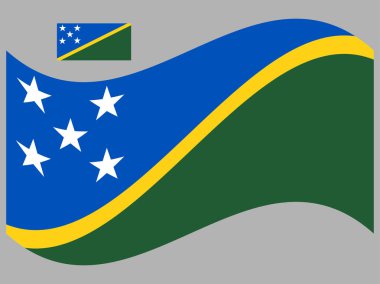 Solomon Adaları bayrak vektörü sallıyor