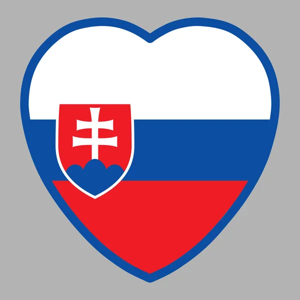 Slovakia Flag In Heart Shape Vector — Stock Vector