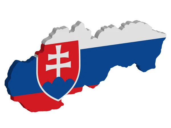 Slovakia Map flag Vector 3D — Stock Vector