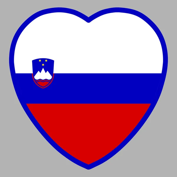 Slovenia Bandiera a forma di cuore vettoriale — Vettoriale Stock