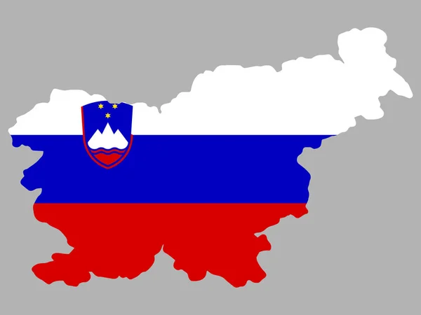 Eslovenia Mapa bandera Vector ilustración eps 10 — Vector de stock