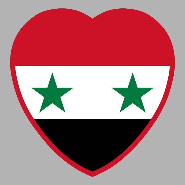 Drapeau de Syrie en forme de coeur vecteur — Image vectorielle