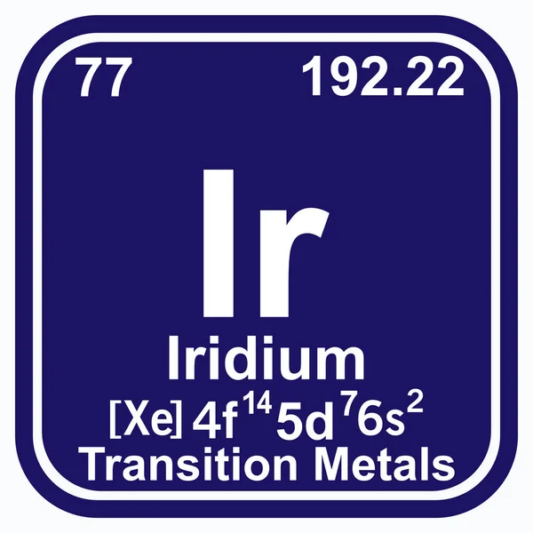 Iridium Periodensystem der Elemente Vektorabbildung Folge 10 — Stockvektor