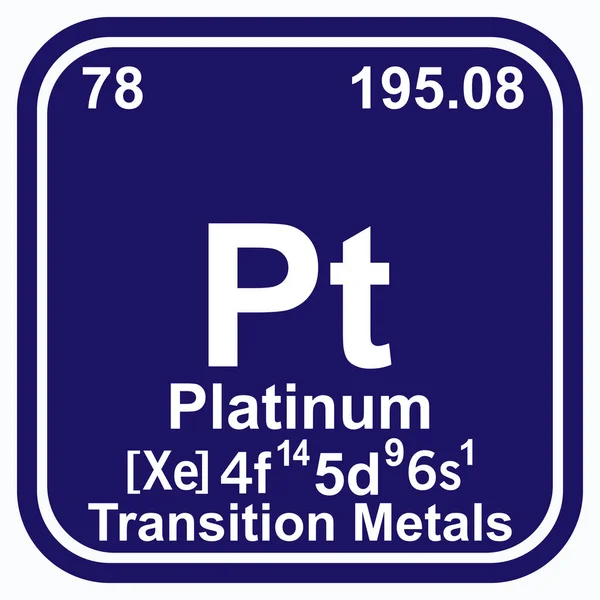 Platina Periodiek Systeem van de Elementen Vector illustratie eps 10 — Stockvector