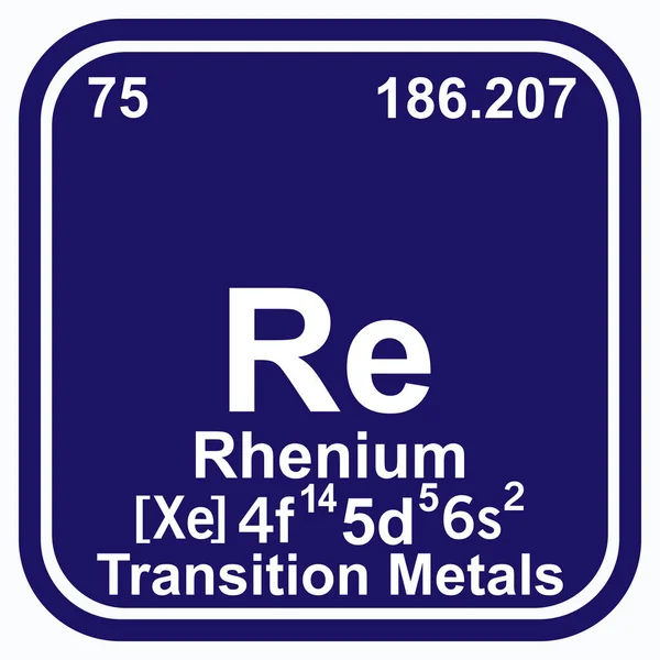 Rhenium Periodensystem der Elemente Vektorabbildung Folge 10 — Stockvektor