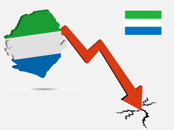 Sierra Leone economische crisis vector illustratie ps 10 — Stockvector
