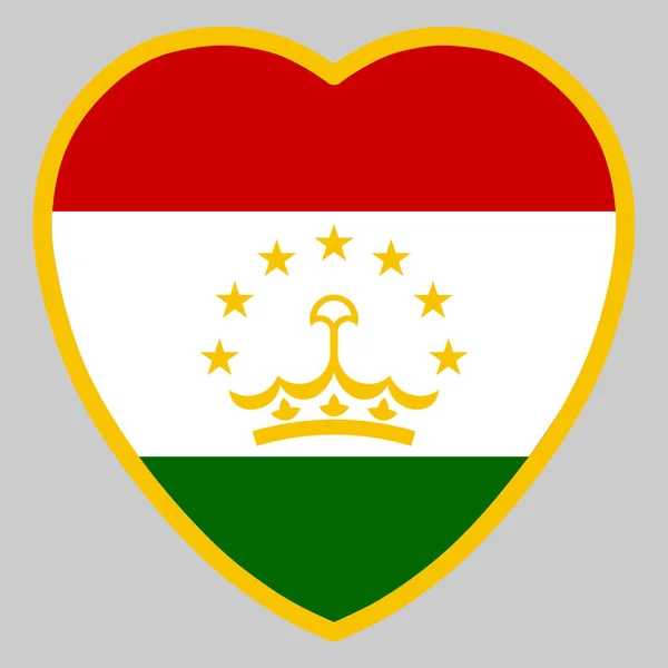 Tagikistan Bandiera a forma di cuore Illustrazione vettoriale eps 10 — Vettoriale Stock