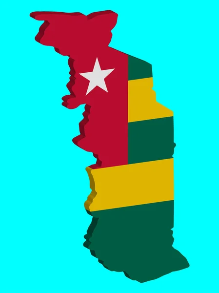 Togo Karta flagga vektor illustration eps 10 — Stock vektor