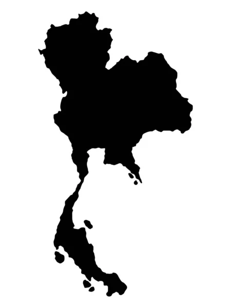 Mappa Thailandia Black Silhouette Illustrazione vettoriale eps 10 — Vettoriale Stock