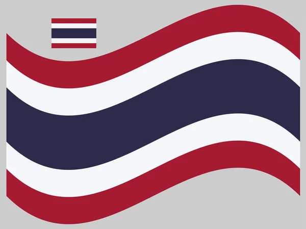 Dalga Tayland Bayrak Vektörü illüstrasyonu 10 puan — Stok Vektör