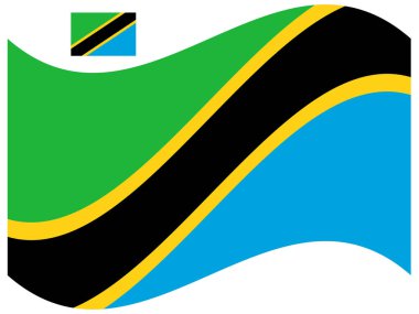 Dalga Tanzanya Bayrak Vektörü illüstrasyonu 10 puan