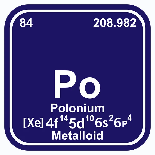 Polonium Periodiek Systeem van de Elementen Vector illustratie eps 10 — Stockvector